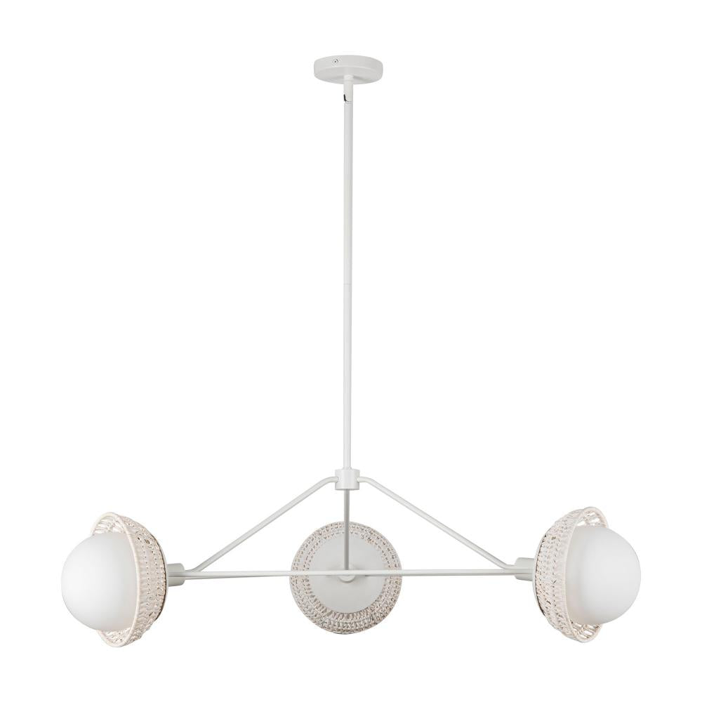 ALORA MOOD Lighting Perth CH490340WHOP Chandelier, Indoor/Outdoor, White/Opal Glass