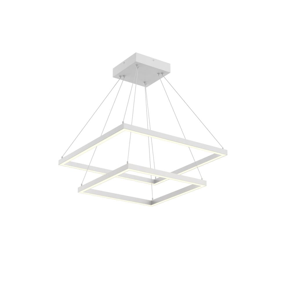 Kuzco Lighting CH88224-WH Piazza 24-in White LED Chandelier, UL Damp Rated, Matte Powder-Coated