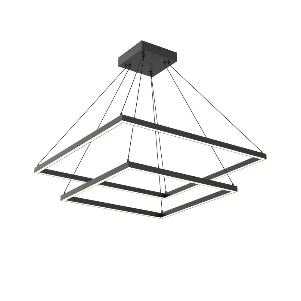 Kuzco Lighting CH88232-BK Piazza 32-in Black LED Chandelier, UL Damp Rated, Matte Black