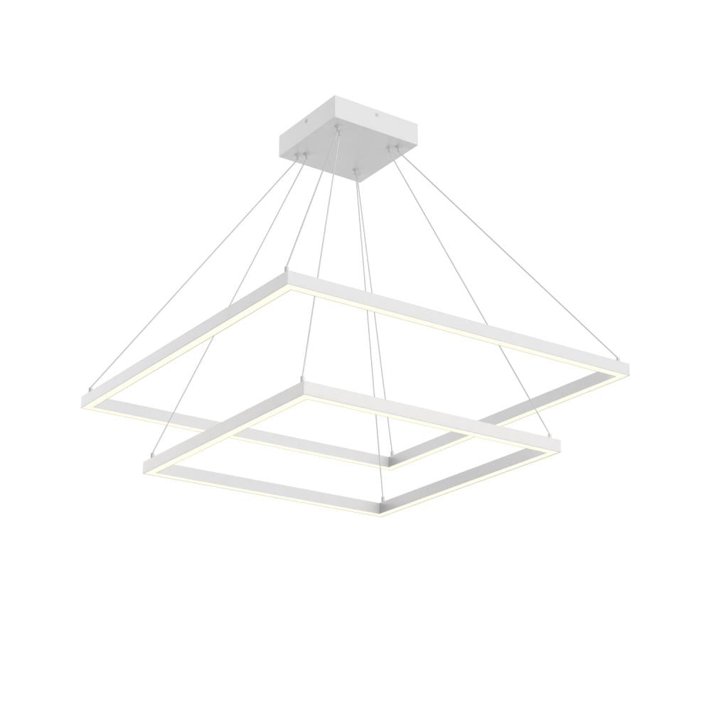 Kuzco Piazza CH88232-WH 32-in White LED Chandelier, UL Damp Rated, Matte Powder-Coated