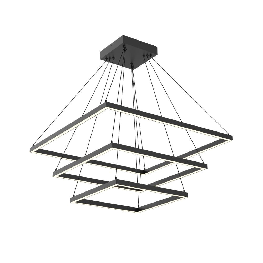 Kuzco Lighting CH88332-BK Piazza 32-in Black LED Chandelier, UL Damp Rated, Black
