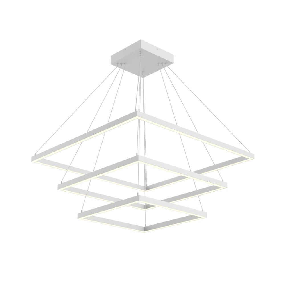 Kuzco Lighting CH88332-WH Piazza 32-in White LED Chandelier, UL Damp Rated, White