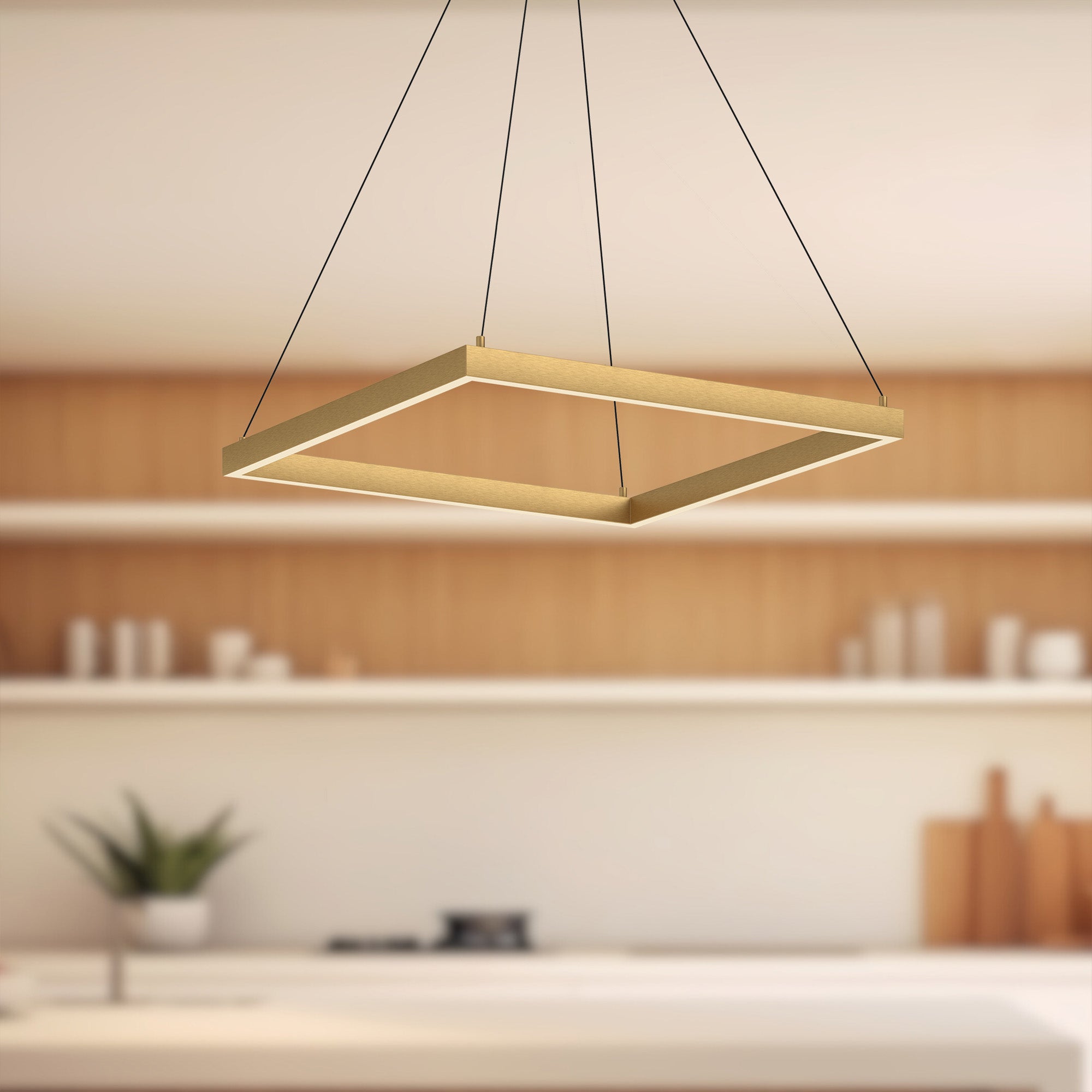 Kuzco Piazza PD88124-BG-UNV-010 Pendant Light Fixture, LED, Brushed Gold