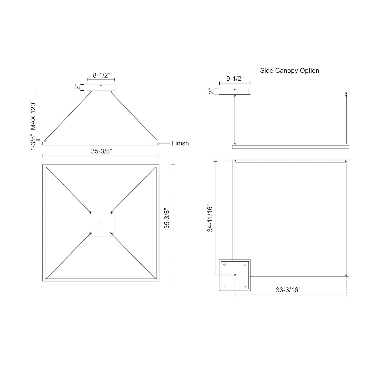 Kuzco Lighting PD88136-WH-UNV-010 Pendant Light Fixture, UL Damp Rated, White