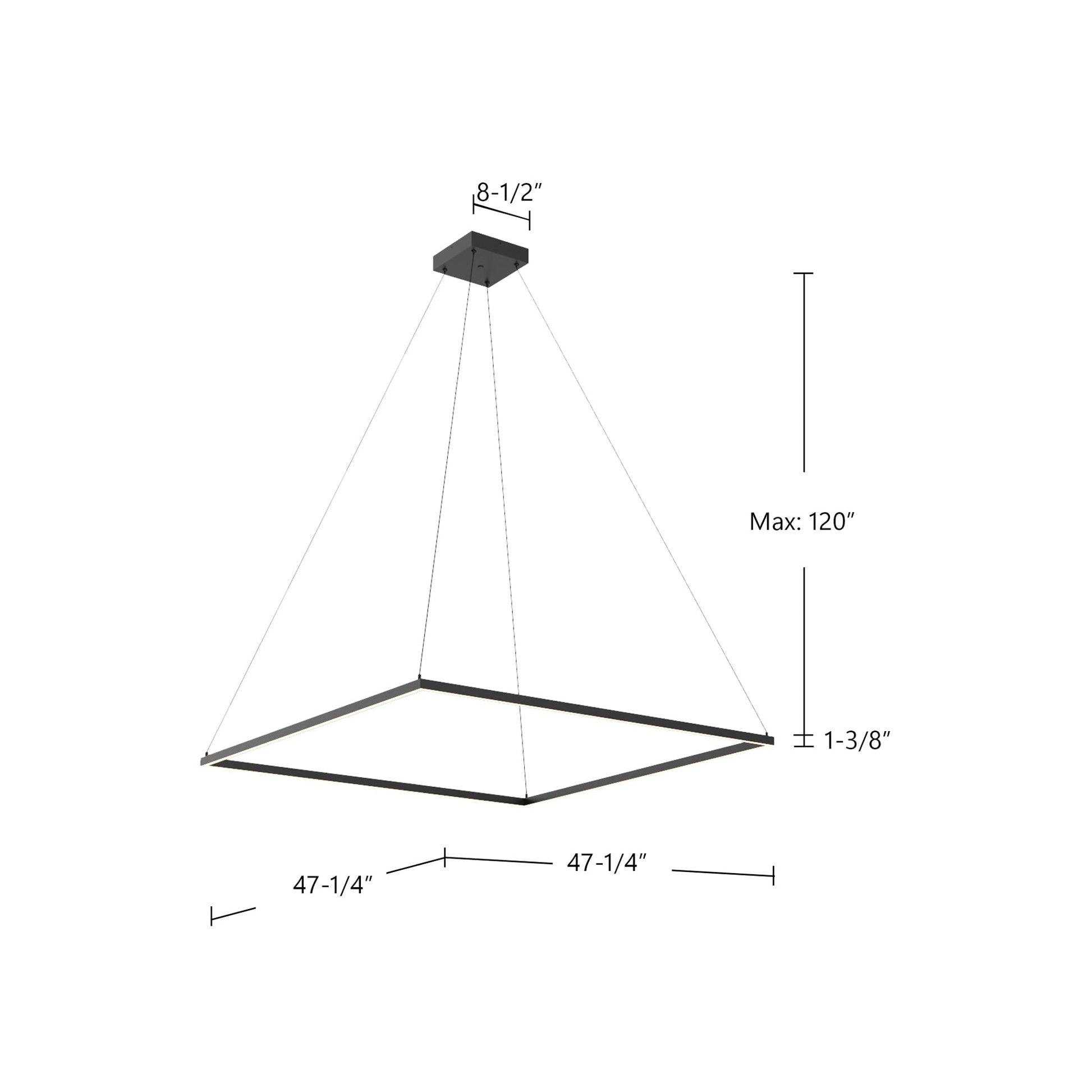 Kuzco Piazza PD88148-WH-UNV-010 Pendant Light Fixture, Down Light, Matte Powder Coated