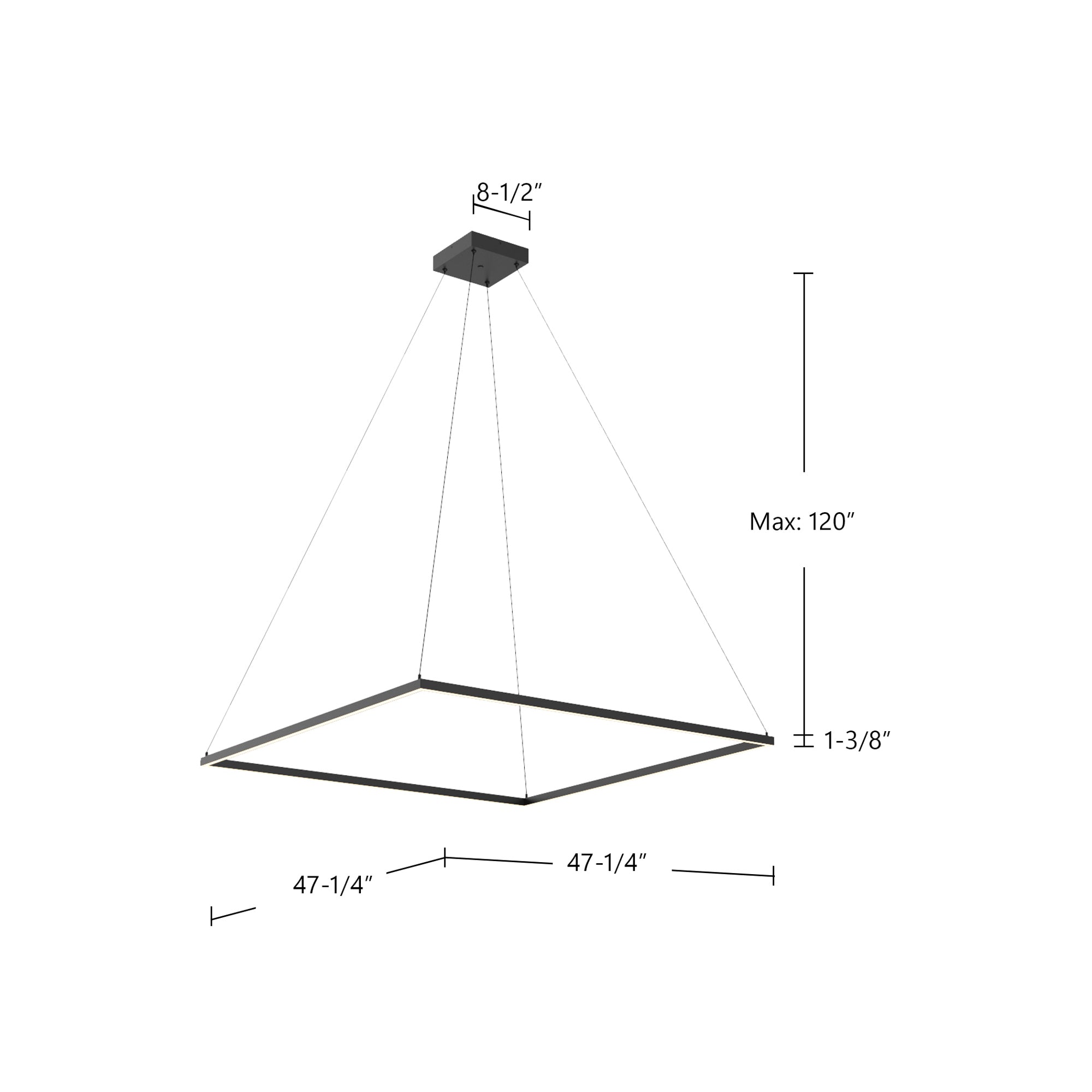 Kuzco Piazza PD88148-WH-UNV-010 Pendant Light Fixture, Down Light, Matte Powder Coated