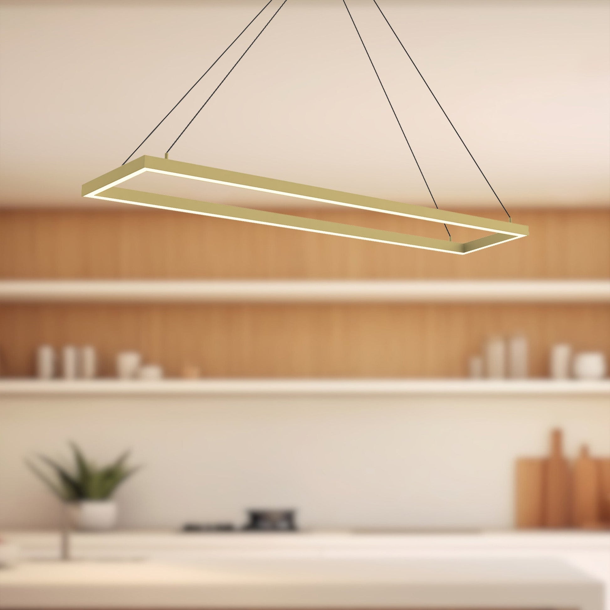 Kuzco Piazza PD88548-BG-UNV-010 LED Pendant, UL Damp Rated, Brushed Gold