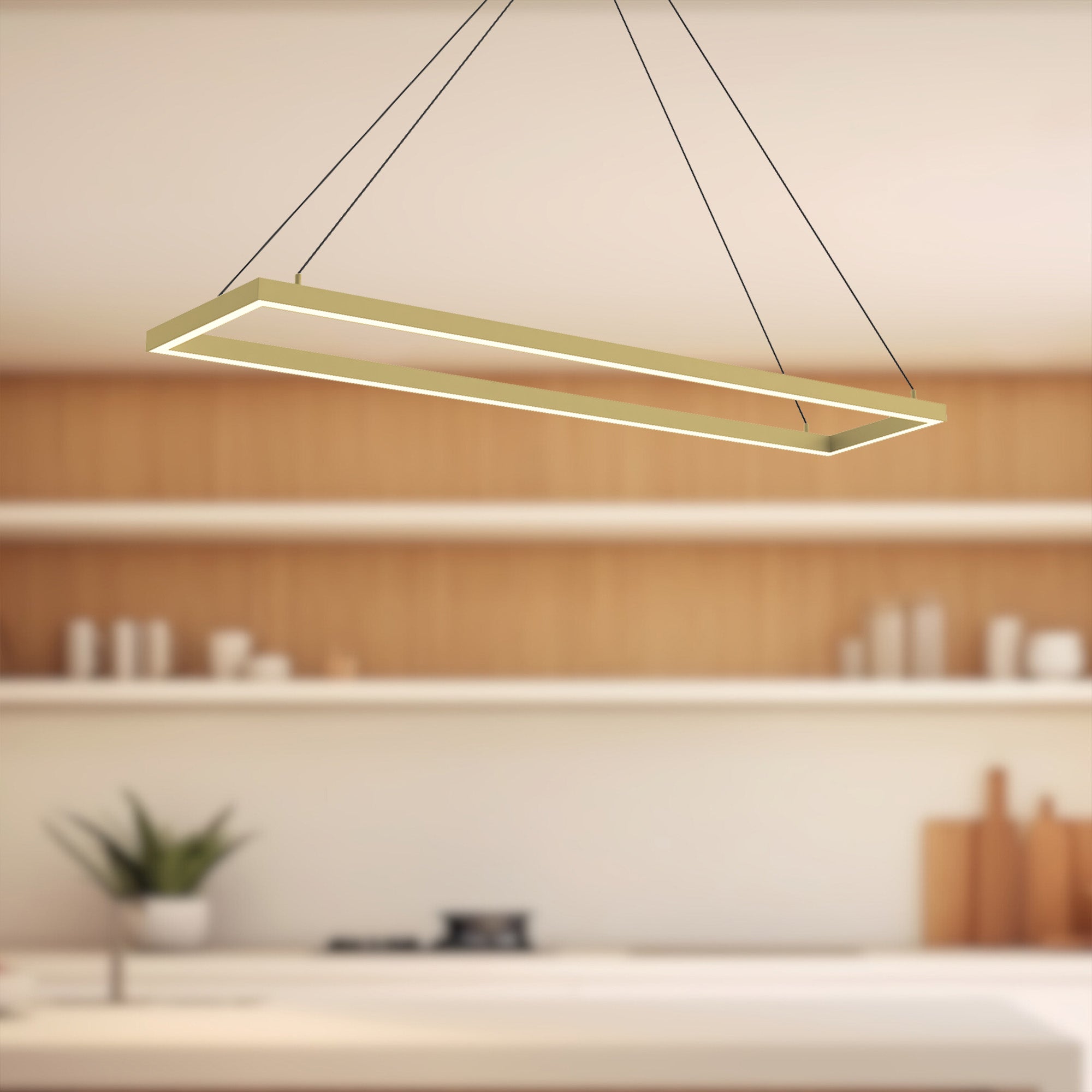 Kuzco Piazza PD88548-BG-UNV-010 LED Pendant, UL Damp Rated, Brushed Gold