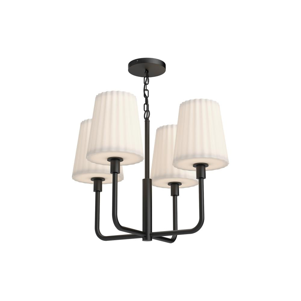 ALORA MOOD Lighting CH628423MBOP Chandeliers, 4 Lights, Matte Black/Opal Matte Glass