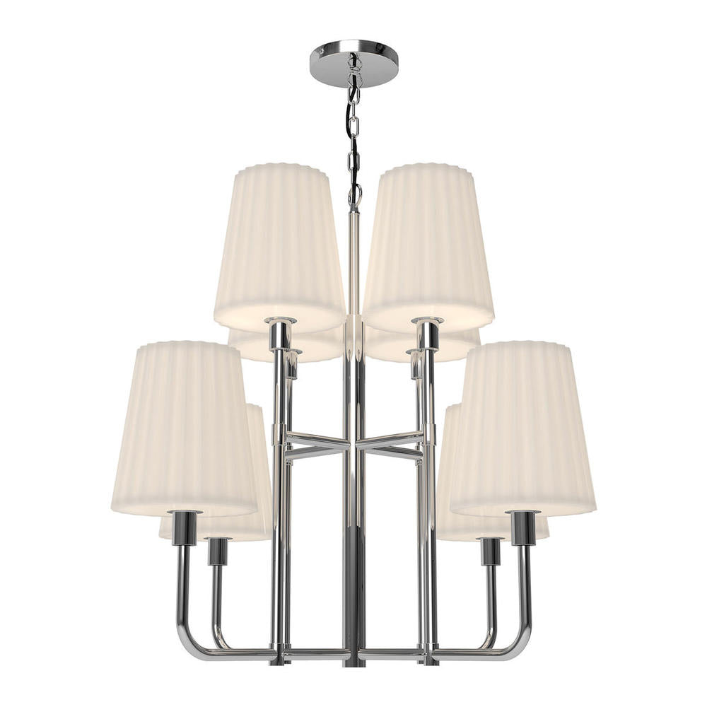 ALORA MOOD Lighting CH628830CHOP Chandeliers, 30-in, Chrome/Opal Matte Glass