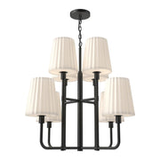 ALORA MOOD Lighting CH628830MBOP 8 Lights Chandelier, Matte Black/Opal Matte Glass