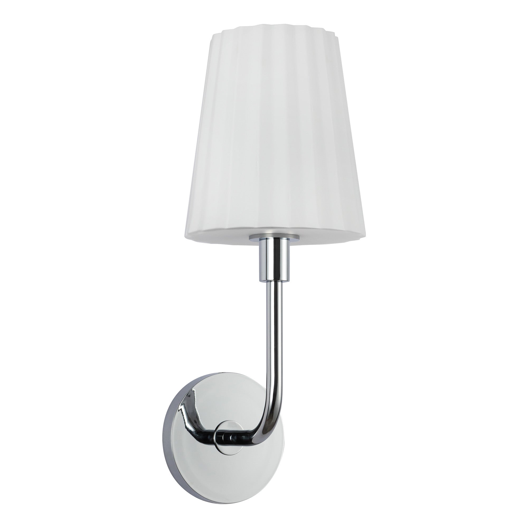 ALORA MOOD Lighting Plisse 7-in Chrome/Opal Matte Glass 1 Light Wall/Vanity Light Fixture, UL Damp Rated, Chrome/Opal Matte Glass
