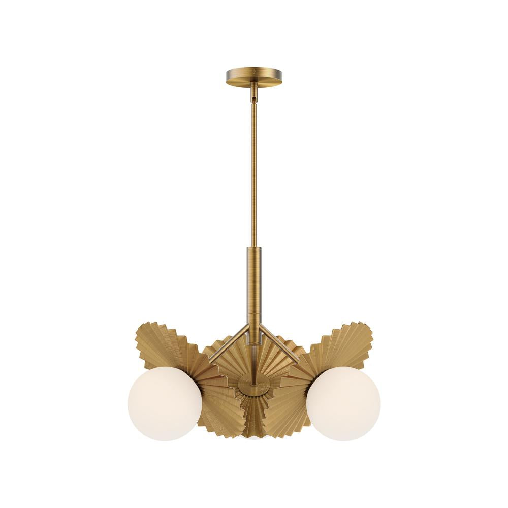 ALORA MOOD Lighting CH501322BGOP Chandeliers, Brushed Gold/Opal Glass