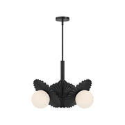 ALORA MOOD Lighting CH501322MBOP Chandeliers, 21-in Matte Black/Opal Glass