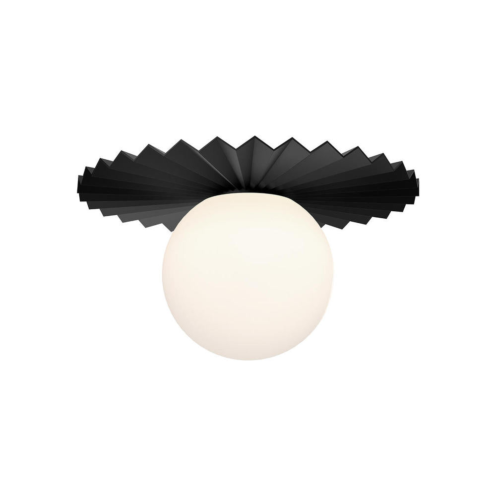 ALORA MOOD Lighting FM501212MBOP Flush Mount, 1 Light, Matte Black/Opal Matte Glass