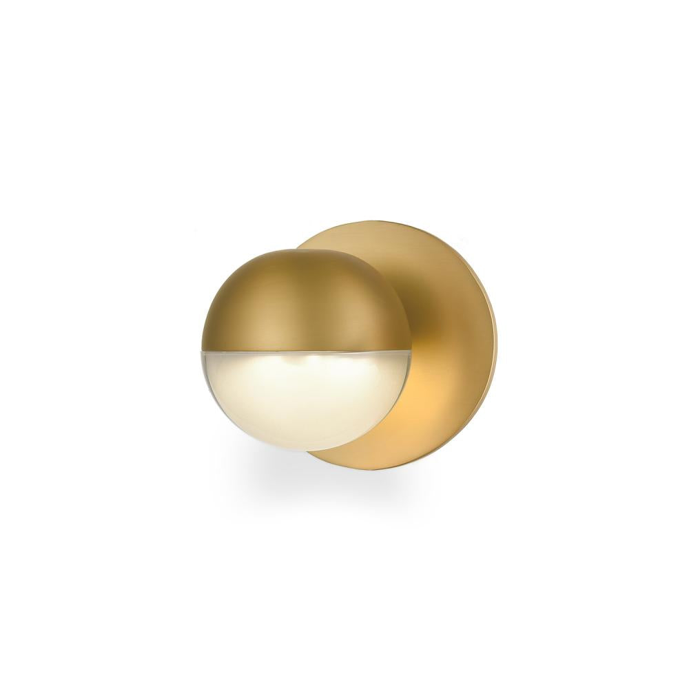 Kuzco Pluto WS47305-BG Wall Sconce, LED, Brushed Gold