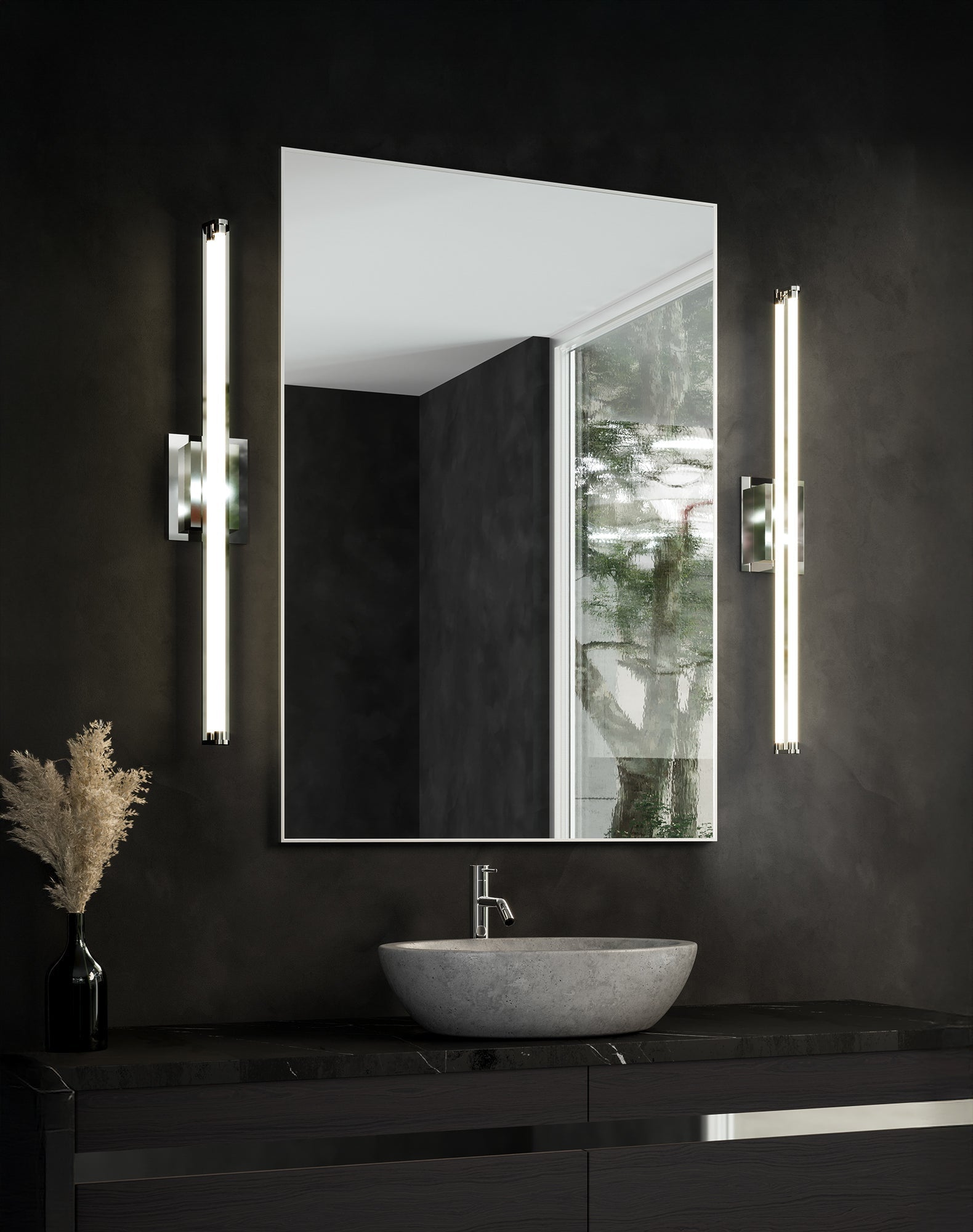Kuzco Plymouth VL60624-CH-UNV Vanity Light Fixture, UL Damp Rated, Chrome