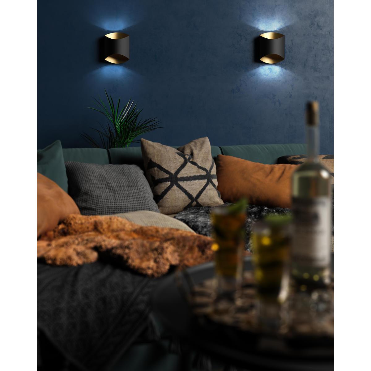 Kuzco Lighting 601471BK-LED Preston Wall Sconce, UL Damp Rated, Black