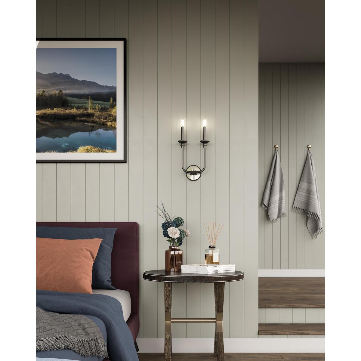 ALORA Lighting WV351502UB Peabody 2 Lights Wall/Vanity Light Fixture, UL Damp Rated, Urban Bronze