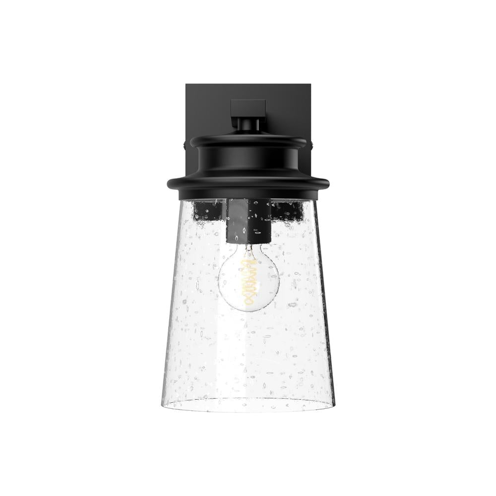 Alora Mood Quincy EW533006BKCB Exterior Wall Sconce, 60W, Clear Bubble Glass/Textured Black