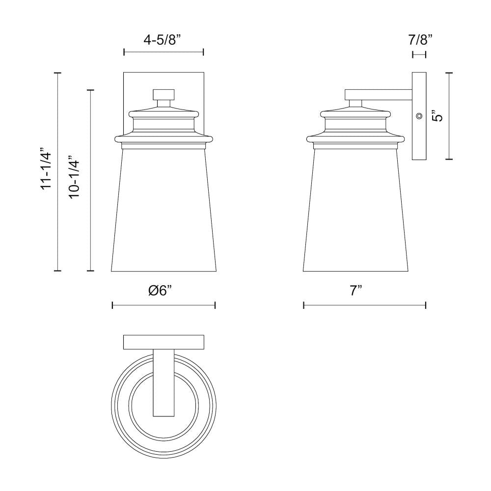 Alora Mood Quincy EW533006BKCB Exterior Wall Sconce, 60W, Clear Bubble Glass/Textured Black