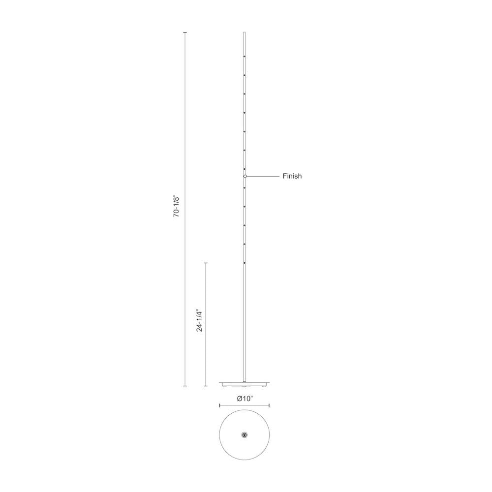 Kuzco Reeds FL46748-BK Floor Lamp, UL Listed, Black