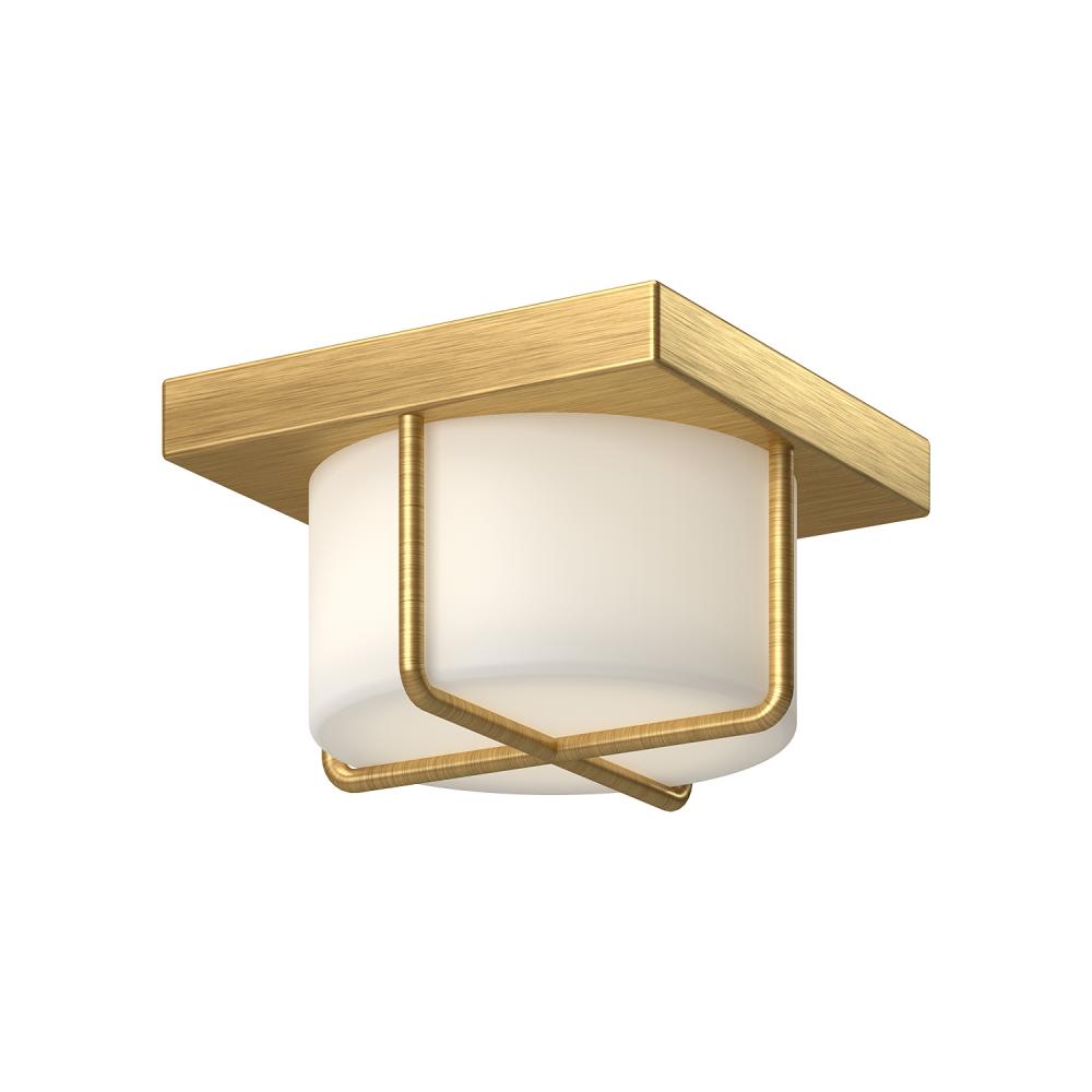 Kuzco Regalo FM45907-BG/OP Flush Mount Fixture, LED, Brushed Gold/Opal Glass