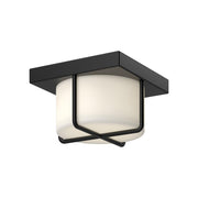 Kuzco Regalo FM45907-BK/OP Flush Mount, 7-inch, Black/Opal Glass