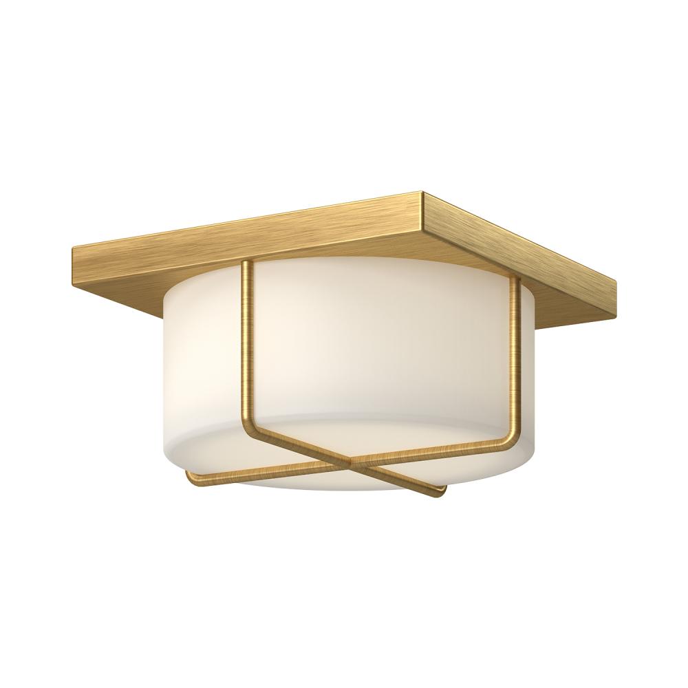 Kuzco Regalo FM45910-BG/OP Flush Mount, 10-in, Brushed Gold/Opal Glass