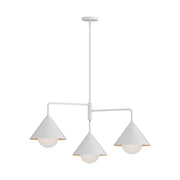 Alora Mood Lighting Remy 38-in Chandeliers, 3 Lights, White/Opal Glass