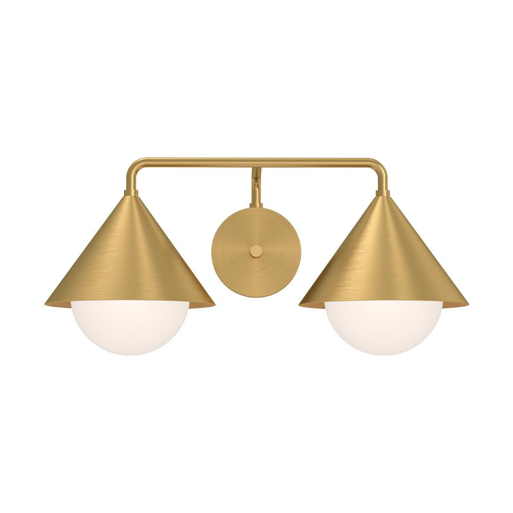 ALORA MOOD Lighting VL485221BGOP Vanity Light Fixture, UL Damp Rated, Brushed Gold/Opal Glass