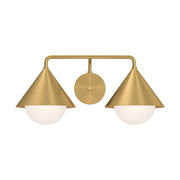 ALORA MOOD Lighting VL485221BGOP Vanity Light Fixture, UL Damp Rated, Brushed Gold/Opal Glass