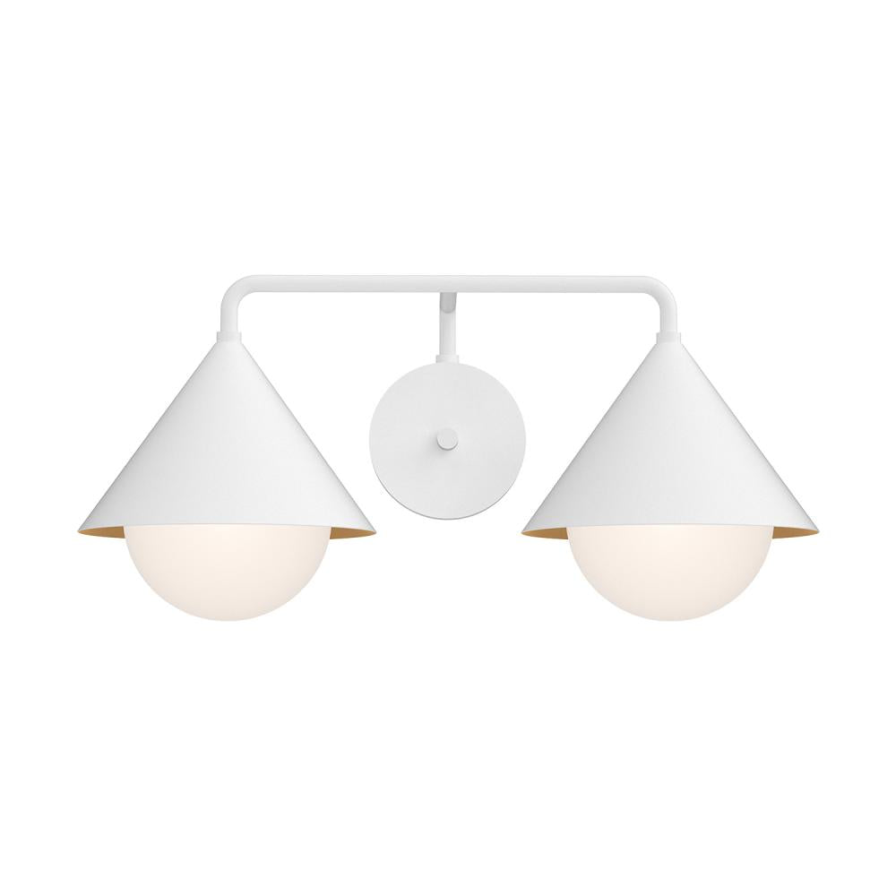 ALORA MOOD Lighting VL485221WHOP Vanity Lights, UL Damp Rated, White/Opal Glass