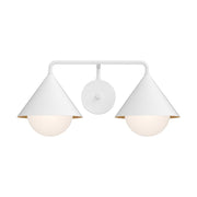 ALORA MOOD Lighting VL485221WHOP Vanity Lights, UL Damp Rated, White/Opal Glass