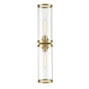 ALORA Lighting WV311602NBCG Vanity Light Fixture, UL Damp Rated, Clear Glass/Natural Brass