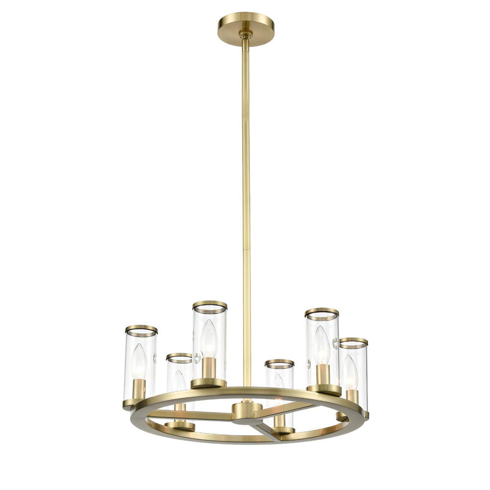 ALORA Lighting CH309006NBCG Chandeliers, Clear Glass/Natural Brass