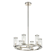 ALORA Lighting CH309006PNCG Chandeliers, Clear Glass/Polished Nickel