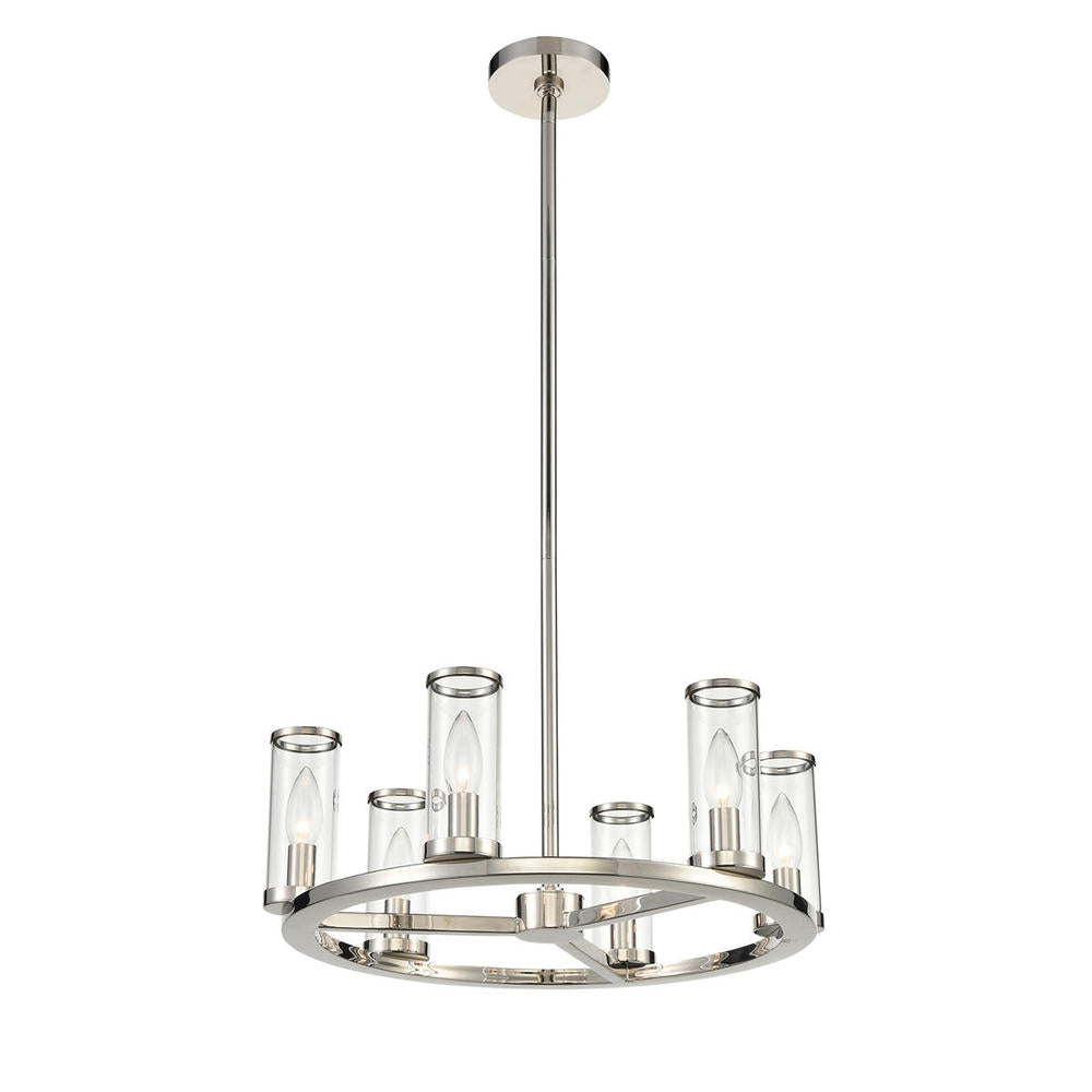 ALORA Lighting CH309006PNCG Chandeliers, Clear Glass/Polished Nickel