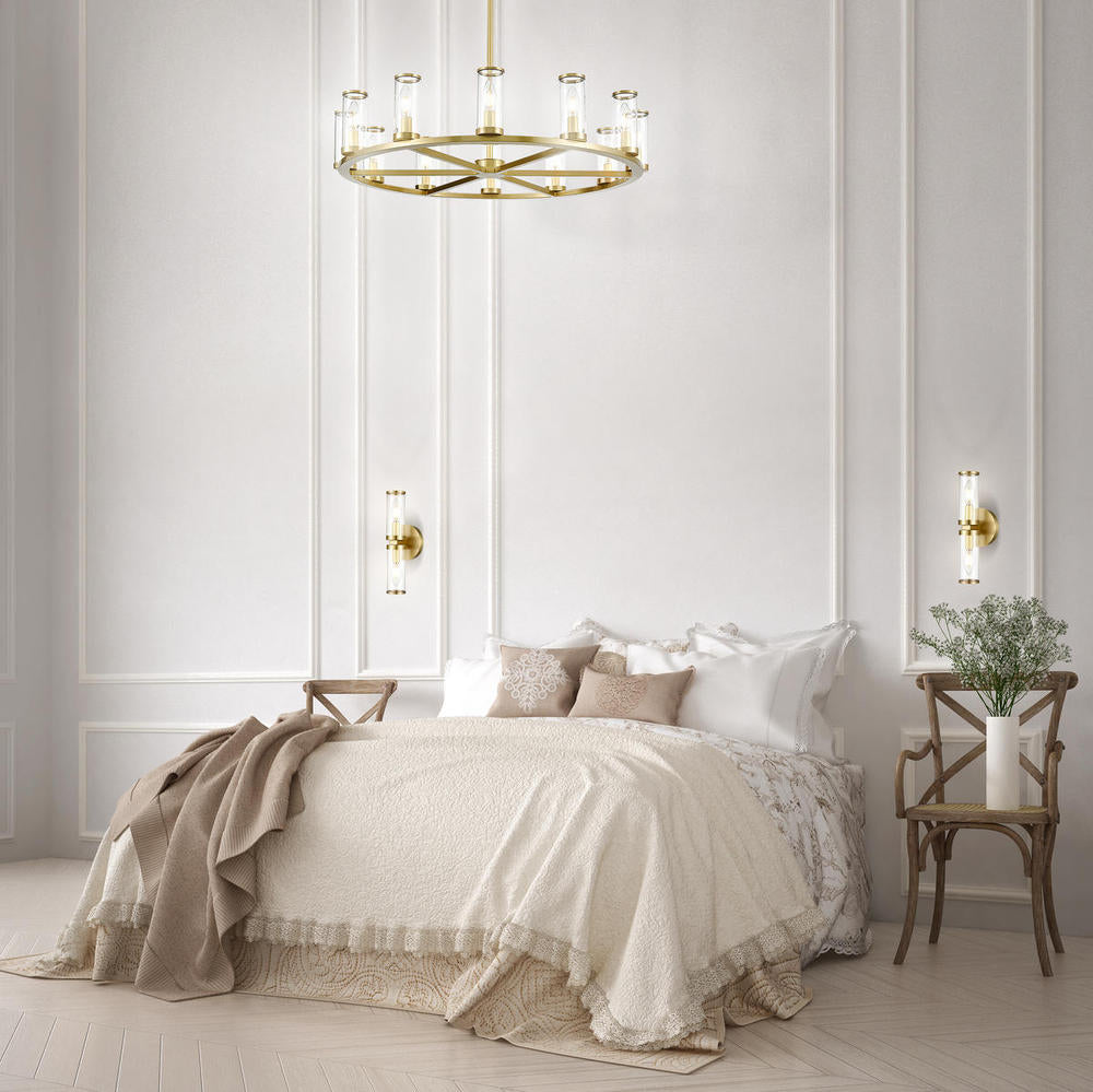 ALORA Lighting CH309012NBCG Chandeliers, 12 Lights, Clear Glass/Natural Brass