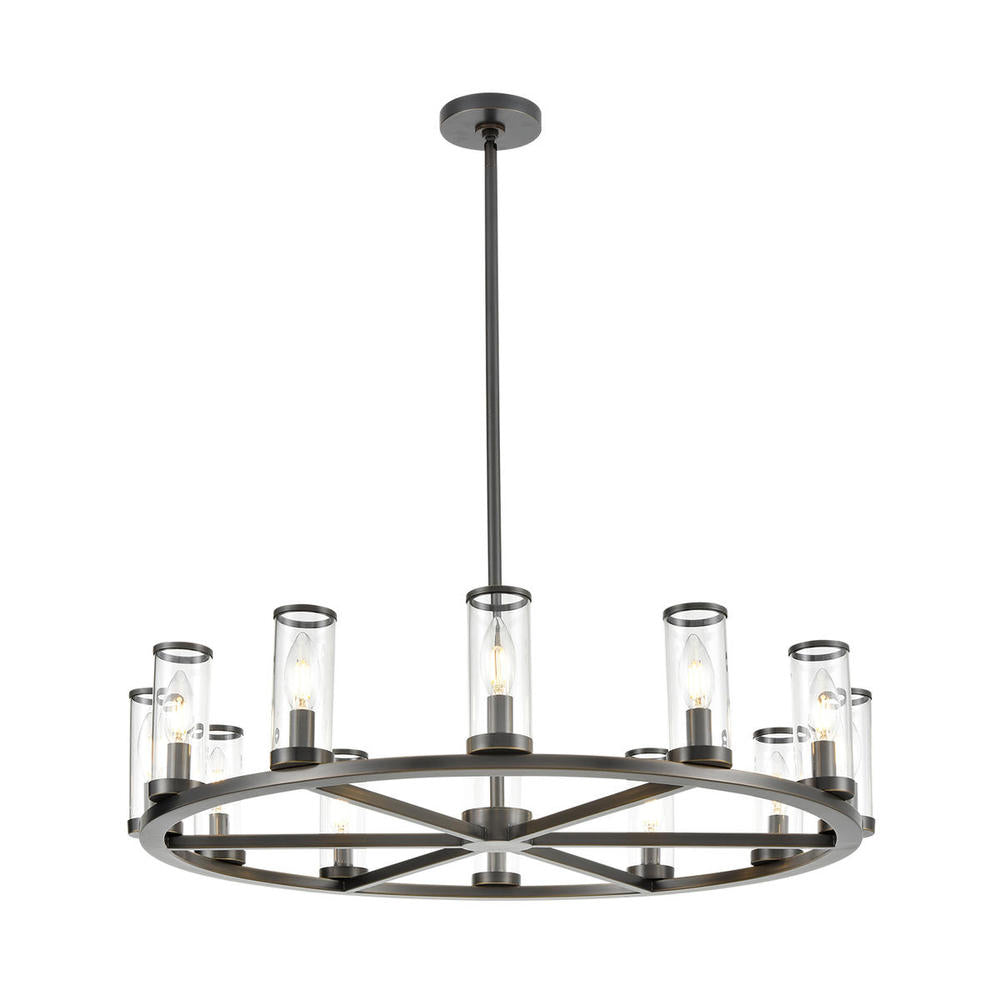 ALORA Lighting CH309012UBCG Chandeliers, Clear Glass/Urban Bronze