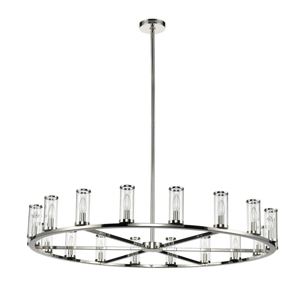 ALORA Lighting CH309018PNCG Revolve 18 Lights Chandelier, UL Rated, Clear Glass/Polished Nickel