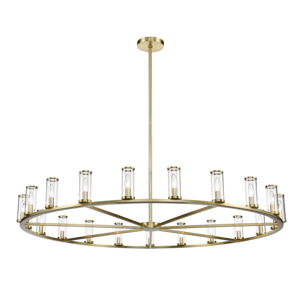 ALORA Lighting CH309021NBCG Chandelier, 21 Light, Clear Glass/Natural Brass