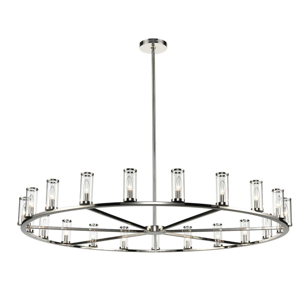ALORA Lighting CH309021PNCG 21 Light Chandelier, UL Damp Rated, Clear Glass/Polished Nickel