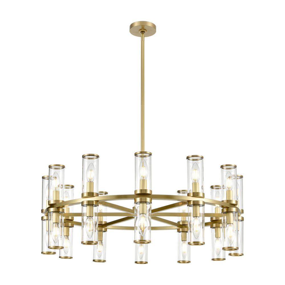 ALORA Lighting CH309024NBCG Chandeliers, Clear Glass/Natural Brass
