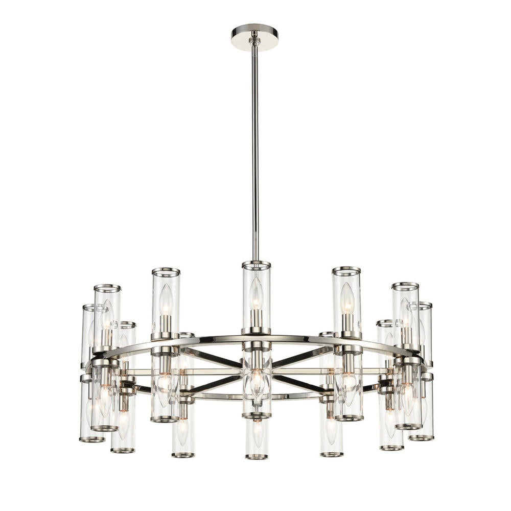 ALORA Lighting CH309024PNCG Chandelier, Clear Glass/Polished Nickel