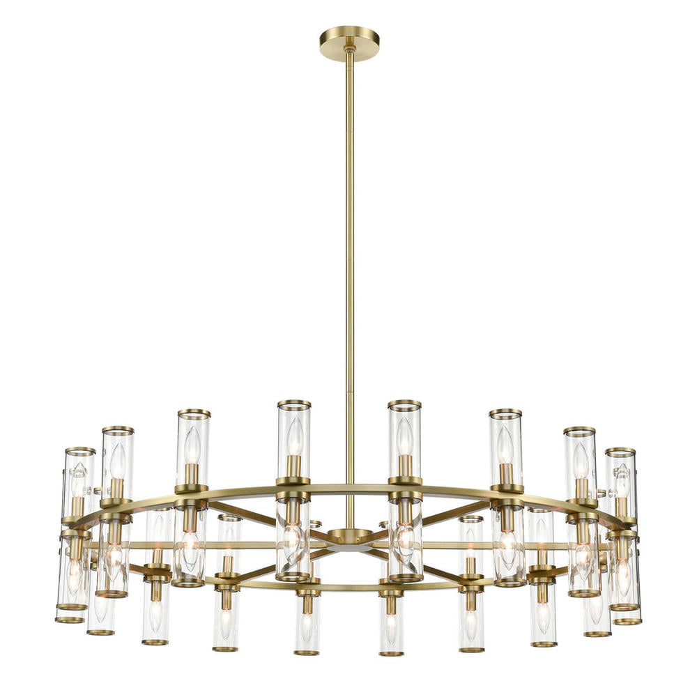 ALORA Lighting CH309036NBCG Chandeliers, UL Damp Rated, Clear Glass/Natural Brass