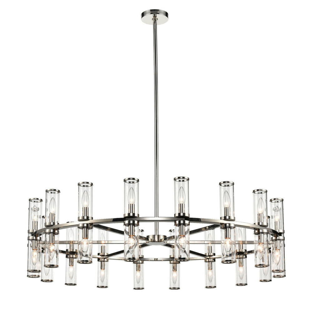 ALORA Lighting CH309036PNCG Revolve 36 Lights Chandelier, UL Listed, Clear Glass/Polished Nickel