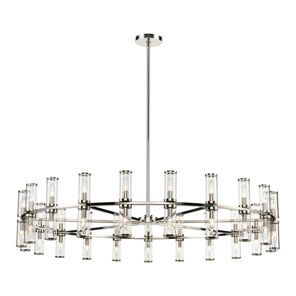 ALORA Lighting CH309042PNCG Chandeliers, Clear Glass/Polished Nickel