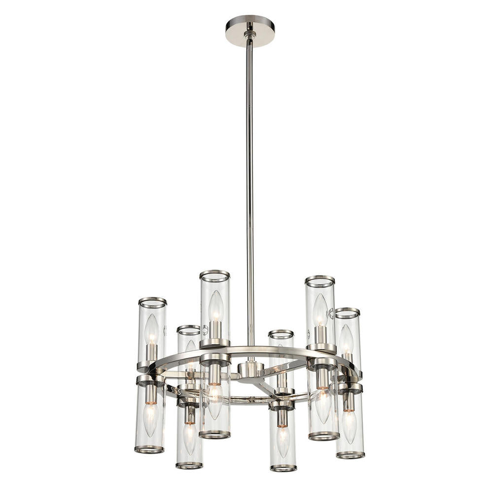 ALORA Lighting CH309066PNCG Chandelier, 12 Lights, Clear Glass/Polished Nickel