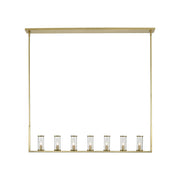 ALORA Lighting LP309007NBCG Linear Pendant, 7 Lights, Clear Glass/Natural Brass